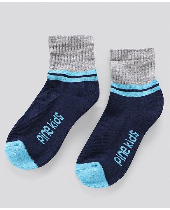 Pine Kids Anti Microbial Ankle Length Terry Socks Text Print Set of 3 Pairs (Color May Vary)