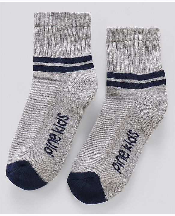 Pine Kids Anti Microbial Ankle Length Terry Socks Text Print Set of 3 Pairs (Color May Vary)