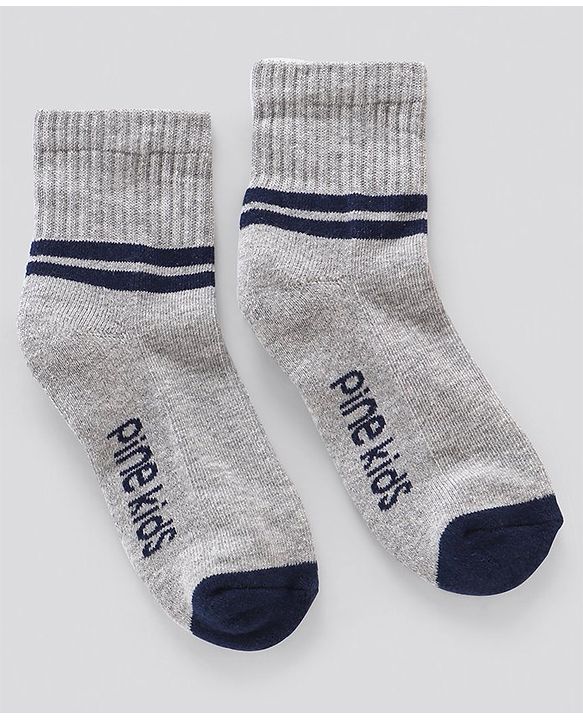Pine Kids Anti Microbial Ankle Length Terry Socks Text Print Set of 3 Pairs (Color May Vary)