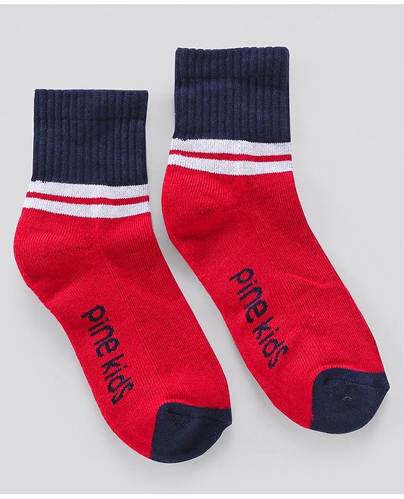 Pine Kids Anti Microbial Ankle Length Terry Socks Text Print Set of 3 Pairs (Color May Vary)