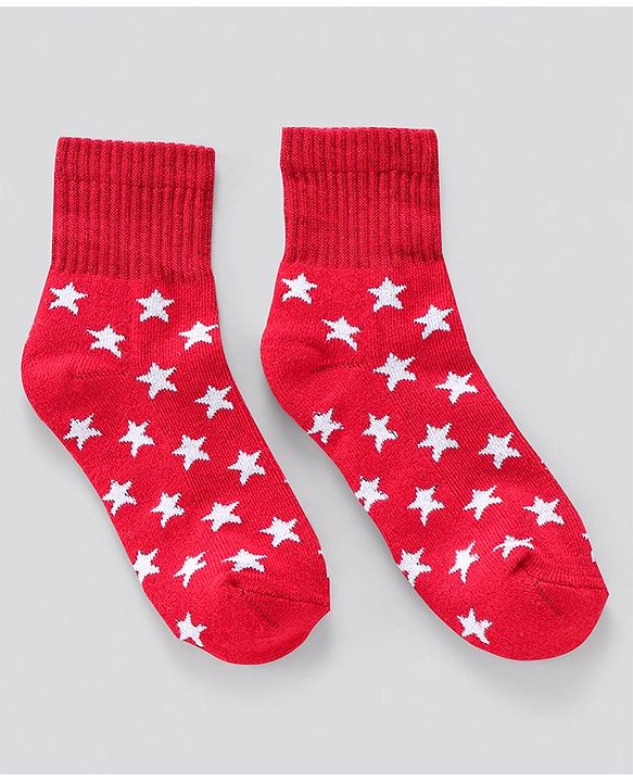 Pine Kids Anti Microbial Ankle Length Terry Socks Star Print Set of 3 Pairs (Color May Vary)