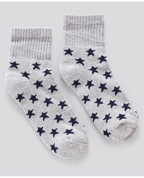Pine Kids Anti Microbial Ankle Length Terry Socks Star Print Set of 3 Pairs (Color May Vary)