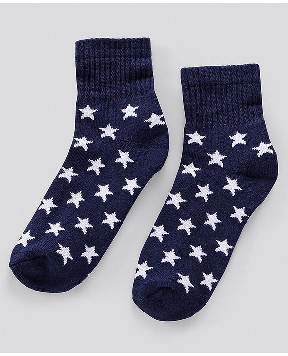 Pine Kids Anti Microbial Ankle Length Terry Socks Star Print Set of 3 Pairs (Color May Vary)