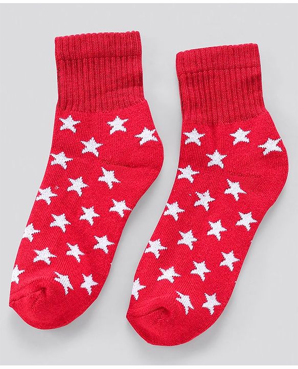 Pine Kids Anti Microbial Ankle Length Terry Socks Star Print Set of 3 Pairs (Color May Vary)