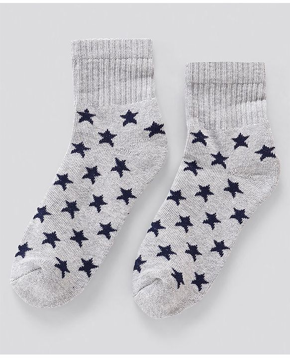 Pine Kids Anti Microbial Ankle Length Terry Socks Star Print Set of 3 Pairs (Color May Vary)