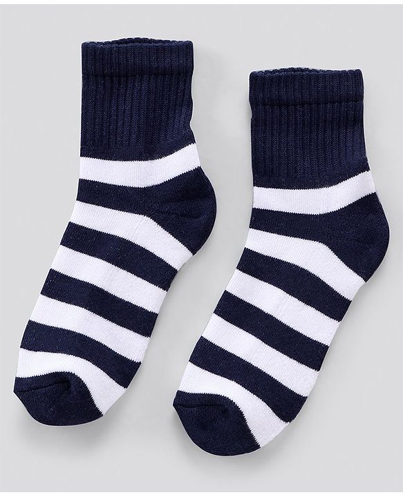 Pine Kids Anti Microbial Striped Ankle Length Terry Socks Set of 3 Pairs (Color May Vary)