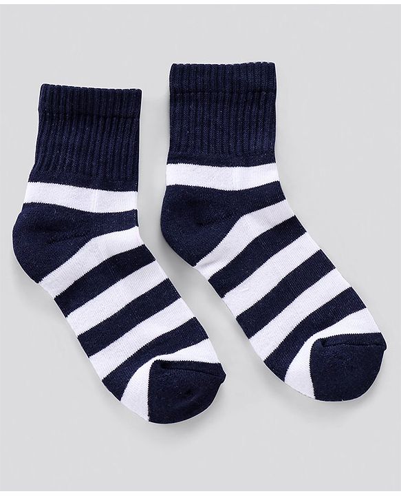 Pine Kids Anti Microbial Striped Ankle Length Terry Socks Set of 3 Pairs (Color May Vary)