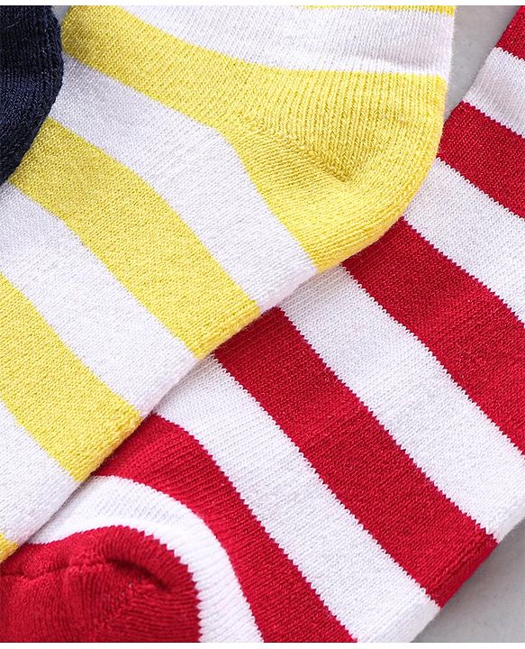 Pine Kids Anti Microbial Striped Ankle Length Terry Socks Set of 3 Pairs (Color May Vary)