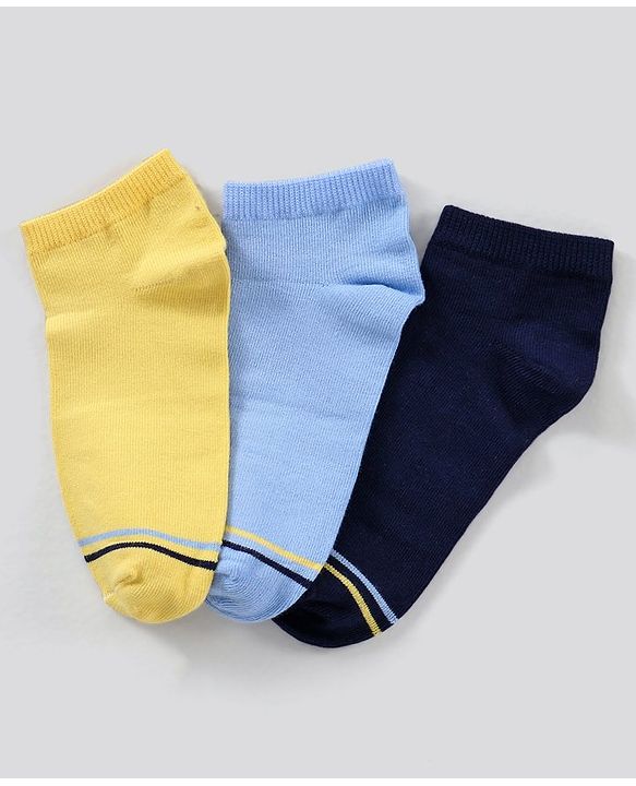 Pine Kids Ankle Length Non-Terry Anti-Microbial Socks Pack of 3 (Colour May Vary)