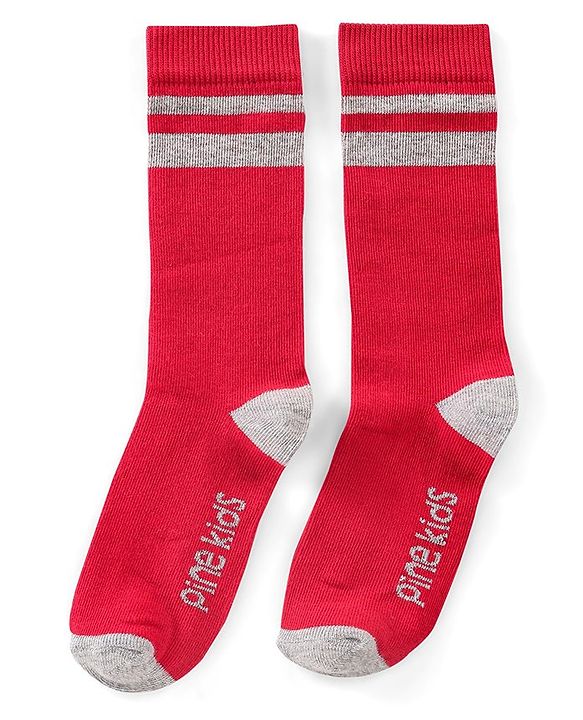 Pine Kids Regular Length Antimicrobial Socks Text Design Pack of 3 - Multicolor