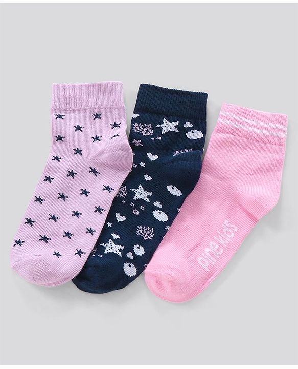 Pine Kids Regular Length Anti Microbial Washed Socks Pack of 3 (Color May Vary)