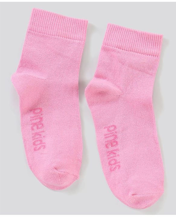 Pine Kids Regular Length Non-Terry Anti-Microbial Socks Pack of 3 (Colour May Vary)