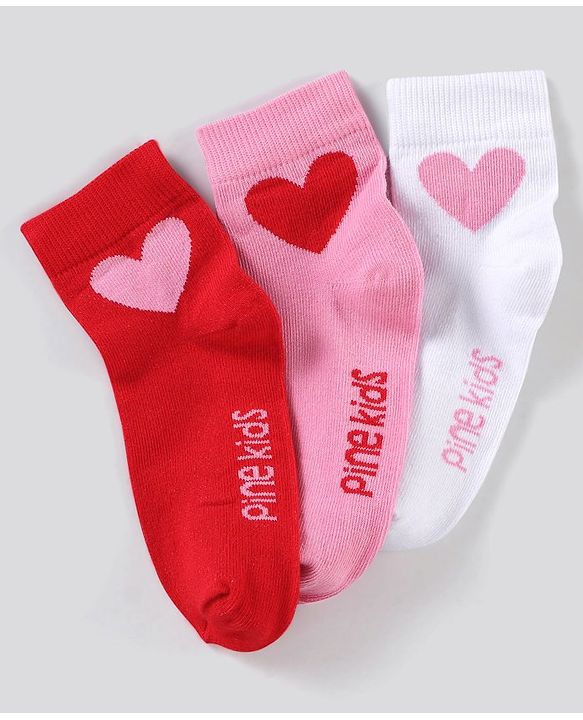 Pine Kids Regular Length Non-Terry Anti-Microbial Socks Pack of 3 (Colour May Vary)