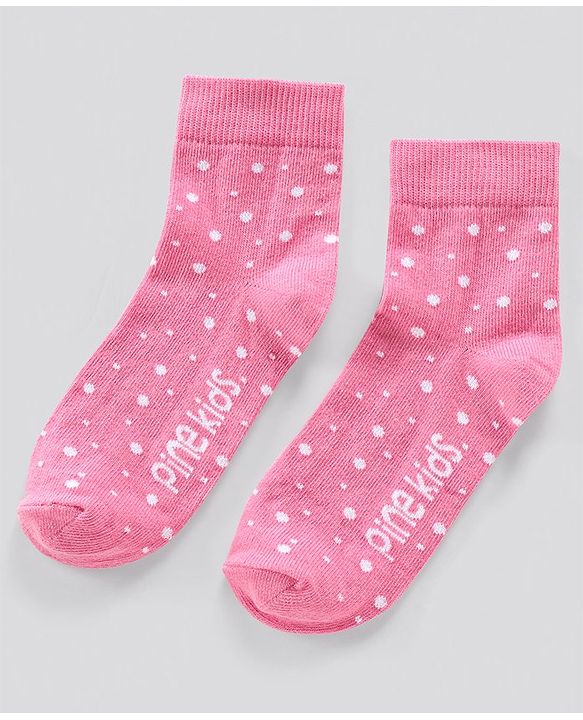 Pine Kids Anti Microbial Socks Dot Design Set of 3 Pairs (Color May Vary)