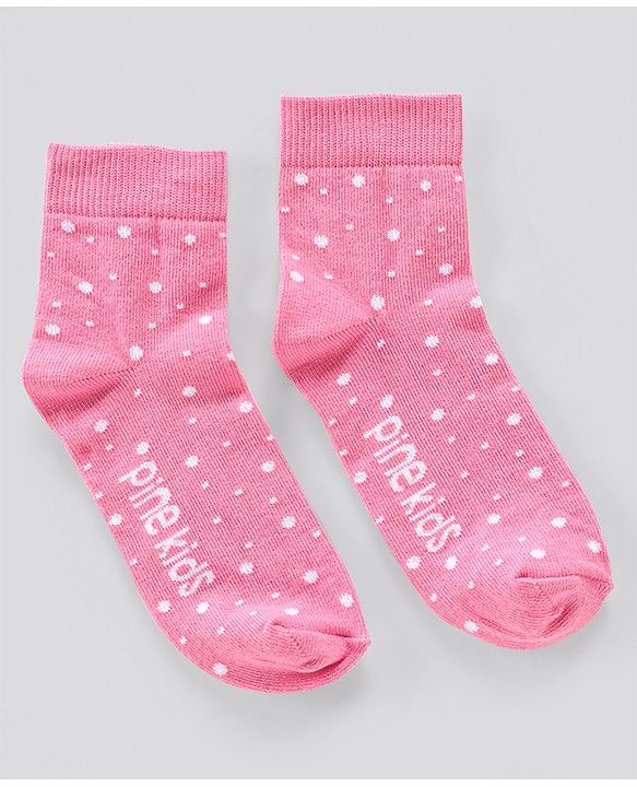 Pine Kids Anti Microbial Socks Dot Design Set of 3 Pairs (Color May Vary)