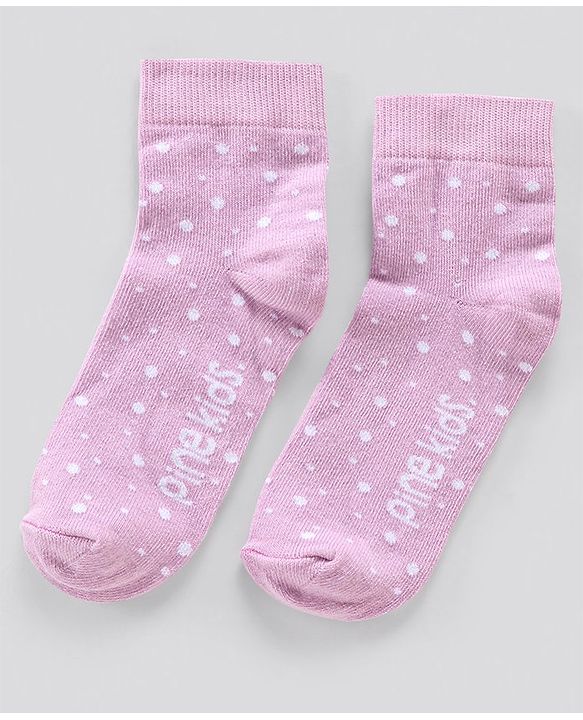 Pine Kids Anti Microbial Socks Dot Design Set of 3 Pairs (Color May Vary)