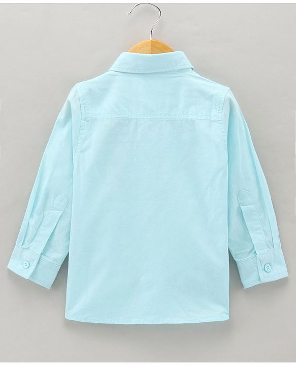 Babyhug Cotton Woven Full Sleeves Shirt Front Print - Blue