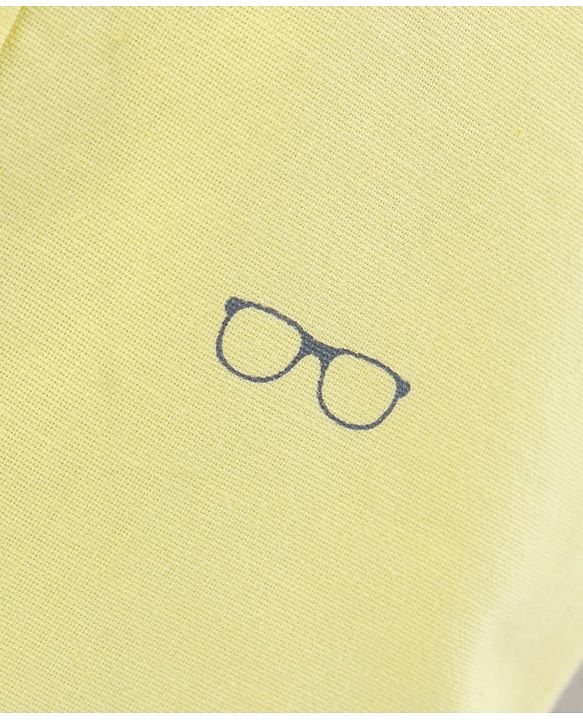 Babyhug Cotton Woven Full Sleeves Shirt Glasses Print - Yellow