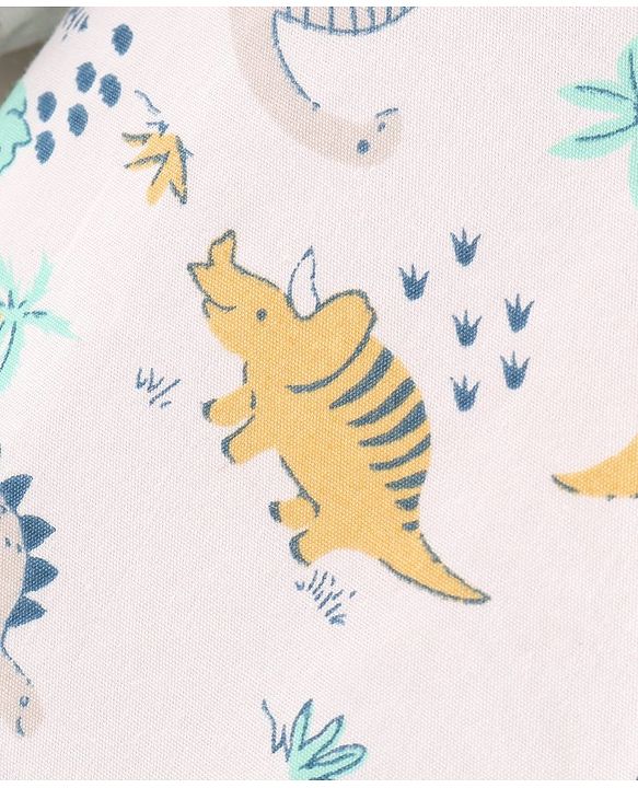 Babyhug Full Sleeves Shirt Dino Print - White