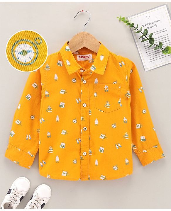 Babyhug Full Sleeves Shirt Multi Print - Yellow
