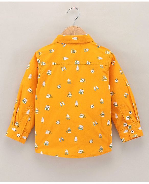 Babyhug Full Sleeves Shirt Multi Print - Yellow