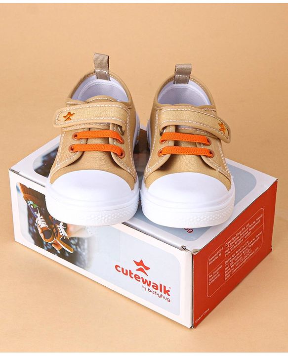 Cute Walk by Babyhug Casual Shoes With Velcro Closure Rocket Print- Mustard