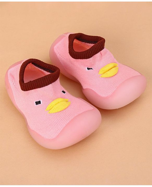 Cute Walk by Babyhug Sock Shoes Animal Design - Pink