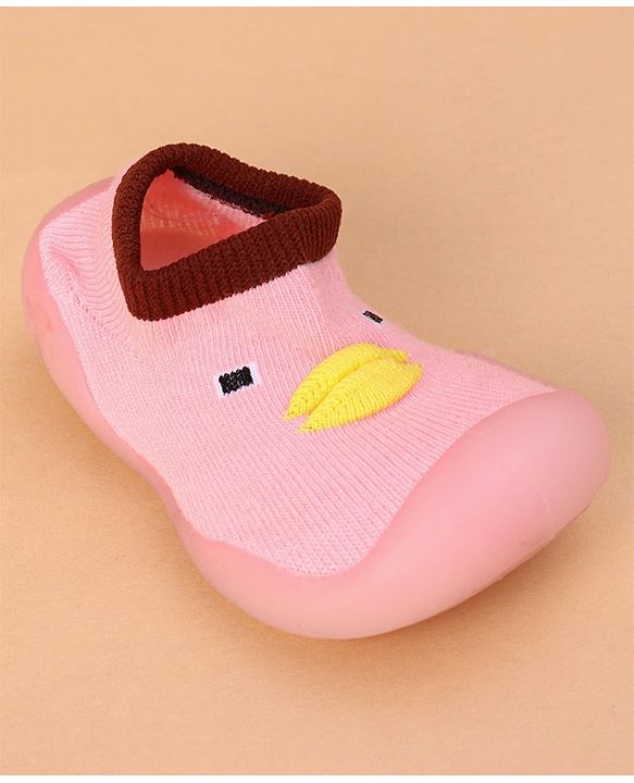 Cute Walk by Babyhug Sock Shoes Animal Design - Pink