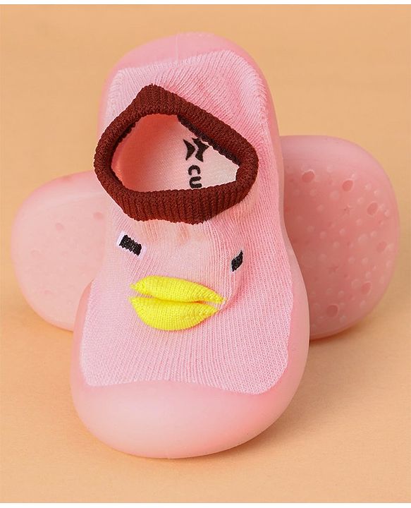 Cute Walk by Babyhug Sock Shoes Animal Design - Pink