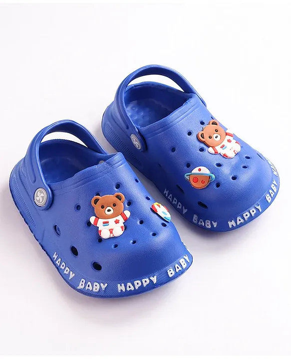 Buy Cute Walk by Babyhug Slip On Clogs Bear Applique Dark Blue