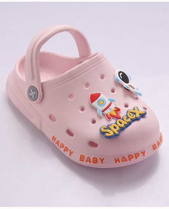 Cute Walk by Babyhug Slip-On Clogs Space-X Applique - Pink (Design May Vary)