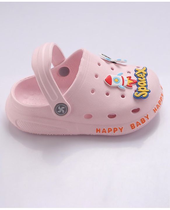 Cute Walk by Babyhug Slip-On Clogs Space-X Applique - Pink (Design May Vary)