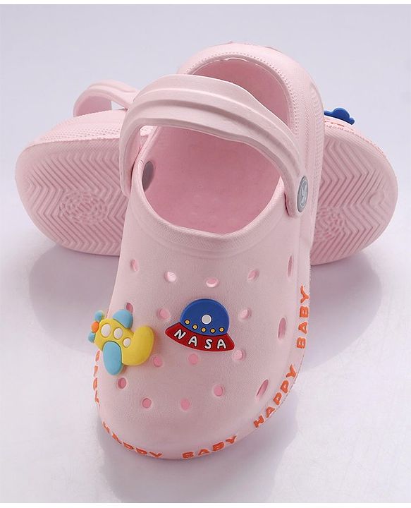 Cute Walk by Babyhug Slip-On Clogs Space-X Applique - Pink (Design May Vary)