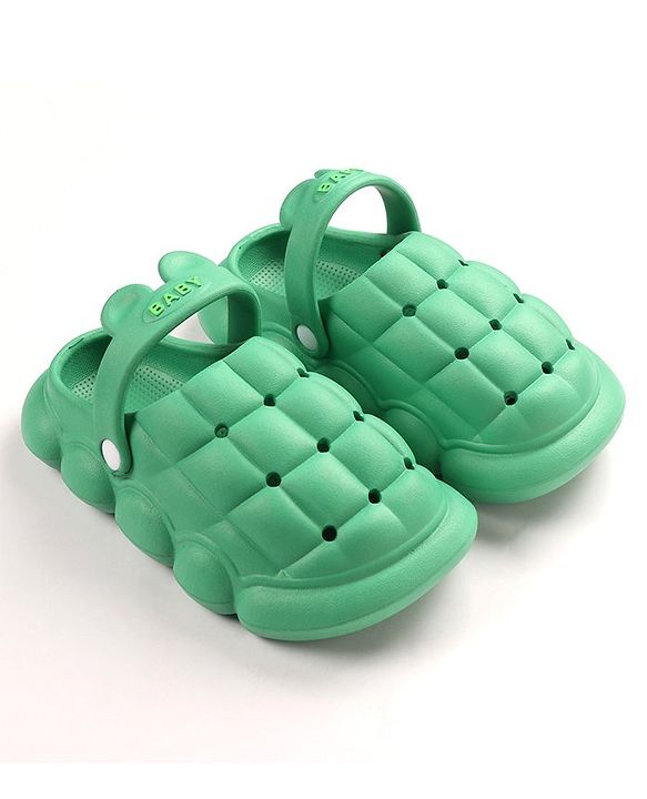 Cute Walk by Babyhug Slip On Clogs Cube Design Design - Green