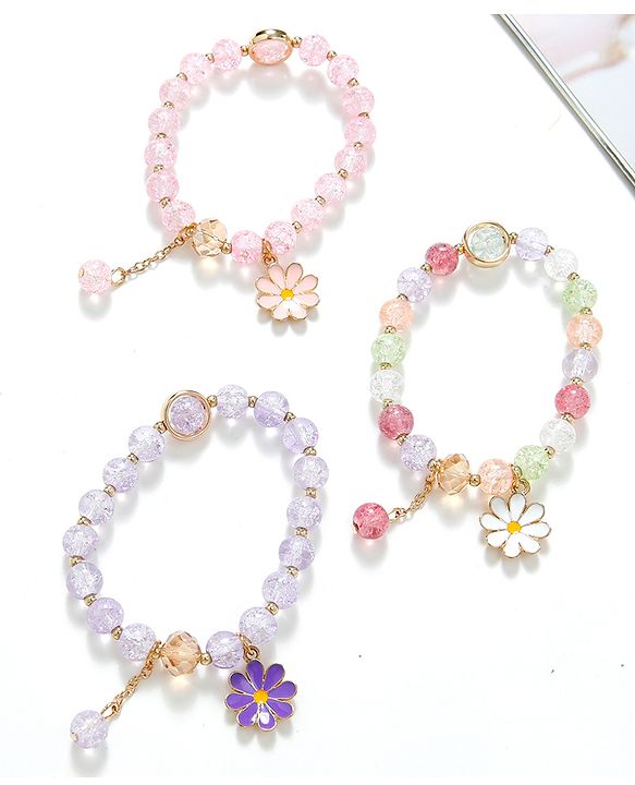 Babyhug Bracelets With Floral Charms Pack of 3 - Multicolor