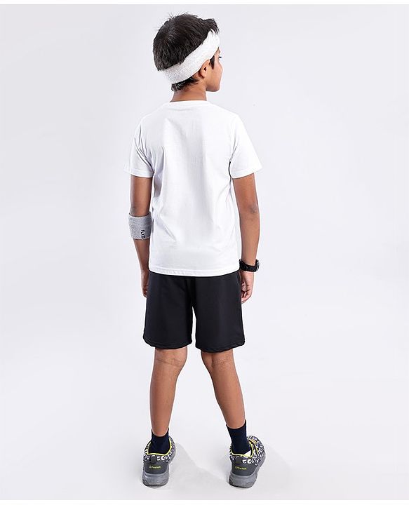 Pine Active Half Sleeves Sports T-Shirt India Print - White