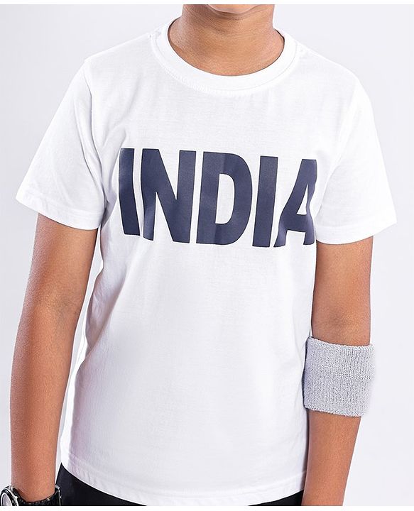 Pine Active Half Sleeves Sports T-Shirt India Print - White