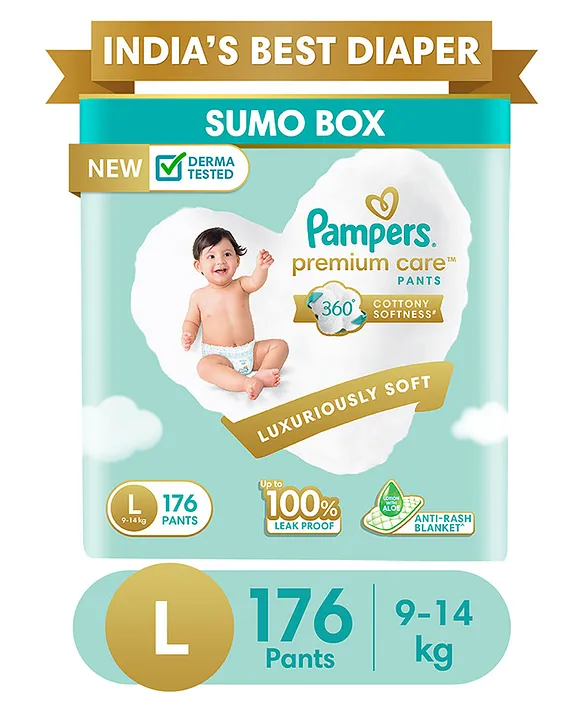 Pampers Premium Care Pants, Medium size baby diapers (M), 108 Count,  Softest ever Pampers pants Online in India, Buy at Best Price from  Firstcry.com - 2163906