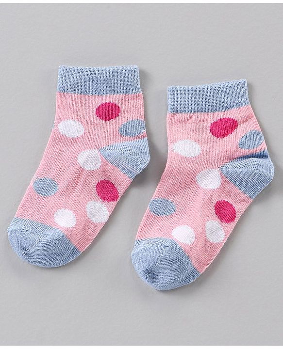 Cute Walk by Babyhug Ankle Length Antibacterial Socks Polka Dots Design Pack Of 3 - Multicolor