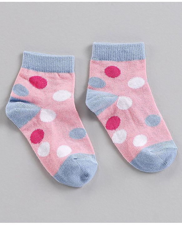 Cute Walk by Babyhug Ankle Length Antibacterial Socks Polka Dots Design Pack Of 3 - Multicolor