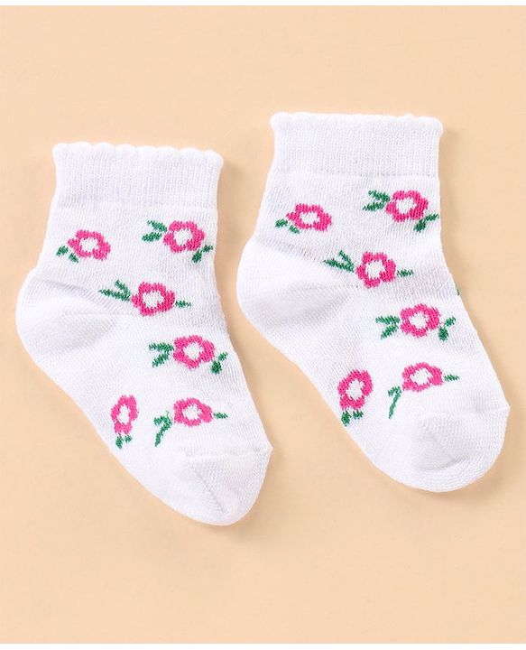 Cute Walk by Babyhug Ankle Length Antibacterial Socks Multi Design Pack Of 5 - Multicolor