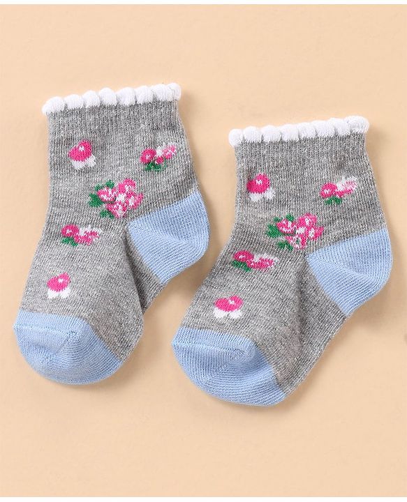 Cute Walk by Babyhug Ankle Length Antibacterial Socks Multi Design Pack Of 5 - Multicolor