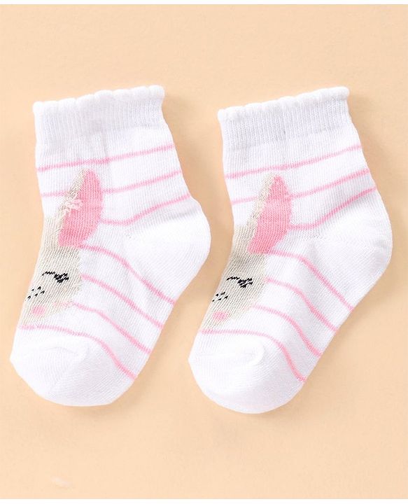 Cute Walk by Babyhug Ankle Length Antibacterial Socks Multi Design Pack Of 5 - Multicolor