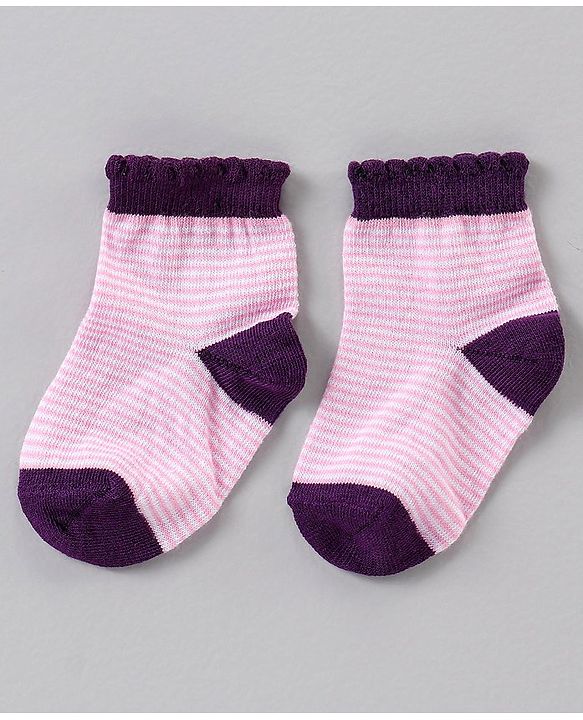 Cute Walk by Babyhug Ankle Length Antibacterial Socks Multi Design Pack Of 5 - Multicolor