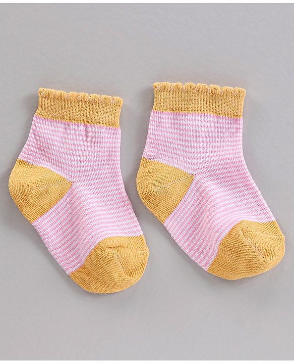 Cute Walk by Babyhug Ankle Length Antibacterial Socks Multi Design Pack Of 5 - Multicolor