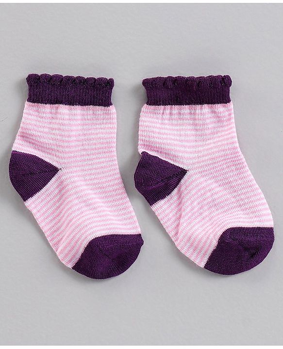 Cute Walk by Babyhug Ankle Length Antibacterial Socks Multi Design Pack Of 5 - Multicolor