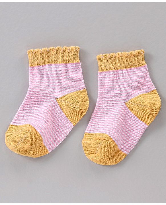 Cute Walk by Babyhug Ankle Length Antibacterial Socks Multi Design Pack Of 5 - Multicolor
