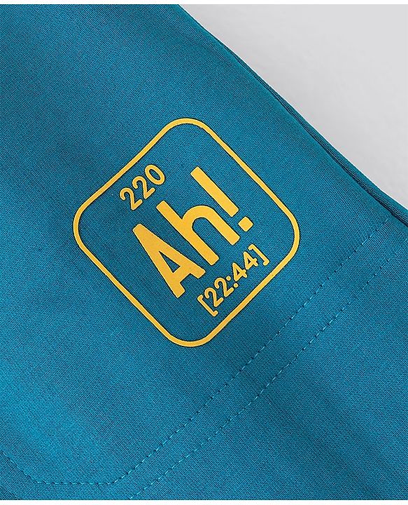 Pine Kids Full Length 100% Cotton Knit Biowashed Joggers Text Print - Blue