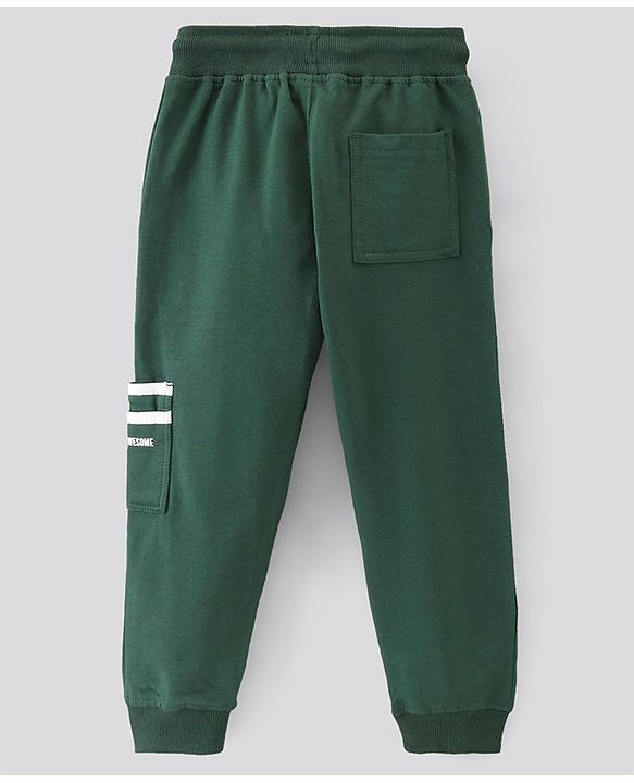 Pine Kids 100% Cotton Full Length Bio Washed Knit Cargo HD Print Lounge Pant - Teal Green