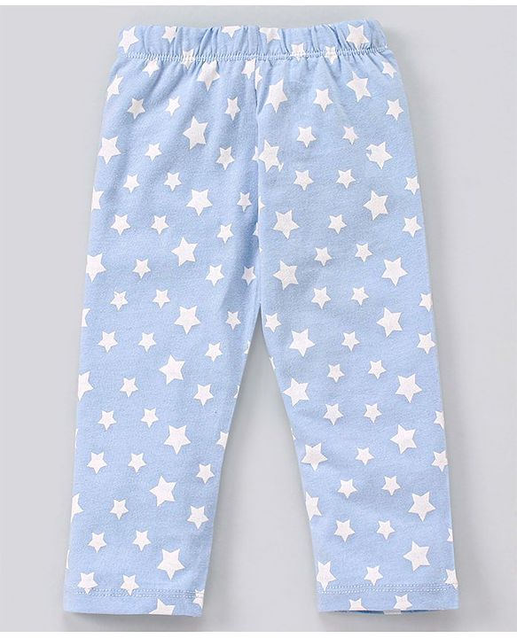 Babyhug 100% Cotton Full Sleeves Night Suit Clouds Print - Grey Blue